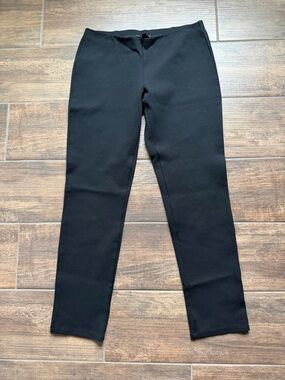 Eileen Fisher Black Pants Stretchy Waistband Classic Black Work Attire Sz Small